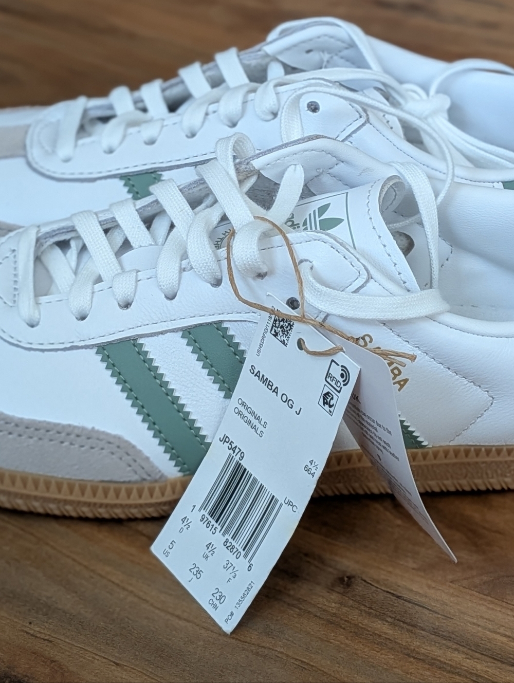 Adidas Samba OG J Silver Green/Cloud White Sneaker - Picture 4 of 14